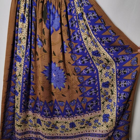 Vintage UMI Collections by Anne Crimmins Silk Gypsy Floral Boho Maxi Dress 8 - Picture 10 of 12